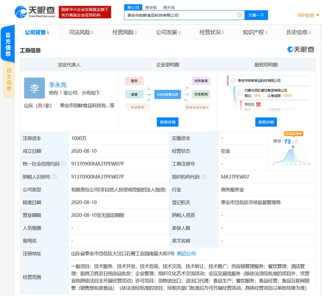 内蒙古西贝餐饮集团成立食品科技新公司，聚焦厨具卫具领域